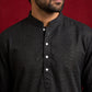 Premium Printed & Thread Work Kurta for Men ( ANMKO 339 Black )