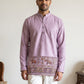 Traditional Printed Thread Work Kurta for Men ( ANMKO 340 Purple )