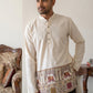 Traditional Printed Thread Work Kurta for Men ( ANMKO 340 White )