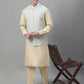 Solid Kurta Pyjama with Embroidered Nehru Jacket ( ANMKPWC 110G 7001Grey )