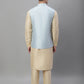 Solid Kurta Pyjama with Embroidered Nehru Jacket ( ANMKPWC 110G 7001Grey )