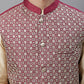 Solid Kurta Pyjama with Embroidered Nehru Jacket ( ANMKPWC 110G 7001Maroon )