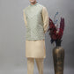 Solid Kurta Pyjama with Embroidered Nehru Jacket ( ANMKPWC 110G 7001Pista )