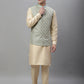 Solid Kurta Pyjama with Embroidered Nehru Jacket ( ANMKPWC 110G 7001Pista )