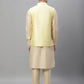 Solid Kurta Pyjama with Embroidered Nehru Jacket ( ANMKPWC 110G 7001Yellow )