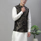 Solid Kurta Pyjama with Woven Design Nehru Jacket ( ANMKPWC 110W 7002Golden )