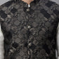 Solid Kurta Pyjama with Woven Design Nehru Jacket ( ANMKPWC 110W 7002Golden )