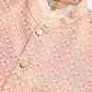 Solid Kurta Pyjama with Woven Design Nehru Jacket ( ANMKPWC 110W 7003Peach )