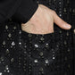 Embroidered and Sequin Nehru Jacket with Solid Kurta Pyjama ( ANMKPWC 592B 7008Black )
