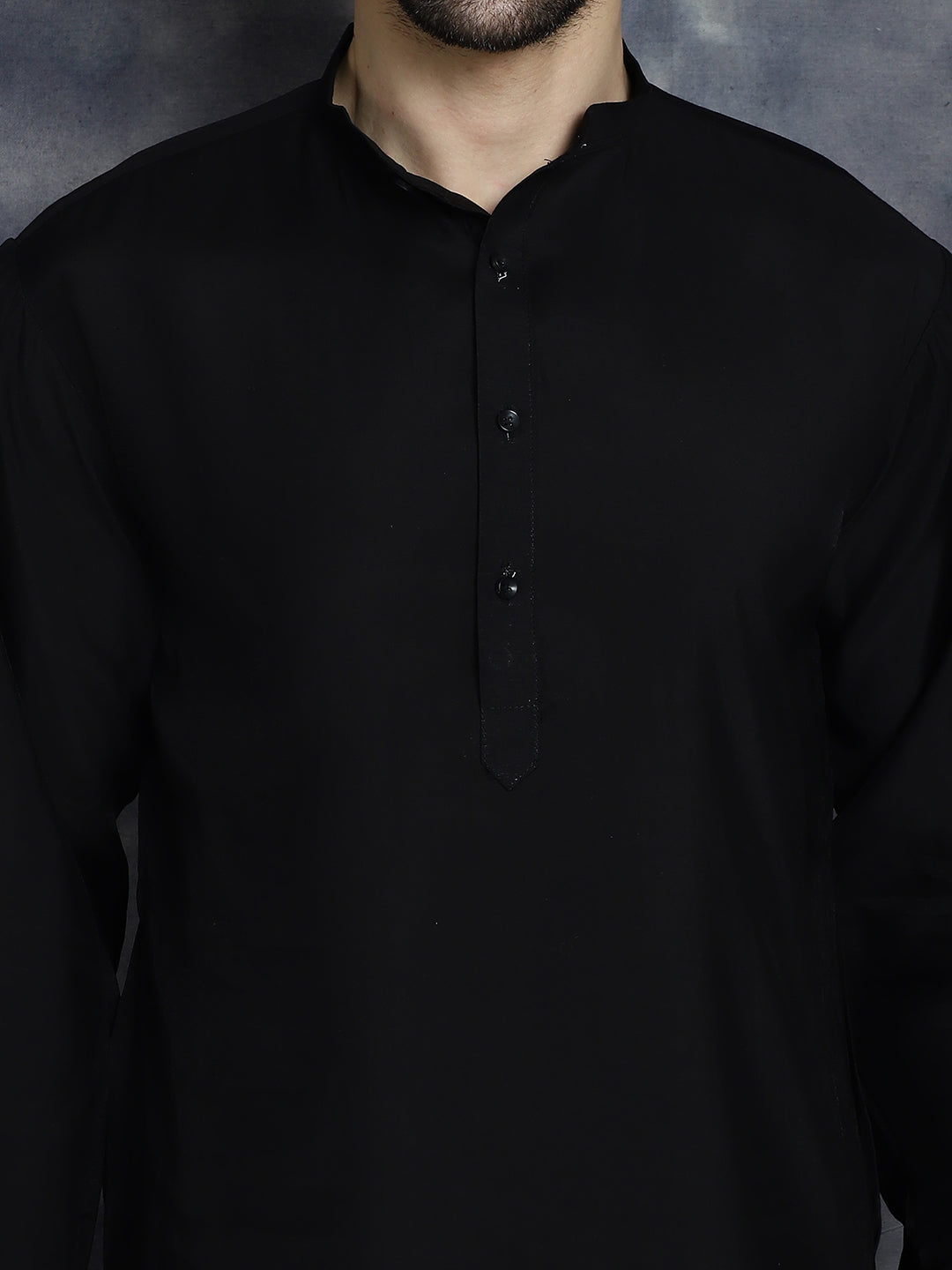 Embroidered and Sequin Nehru Jacket with Solid Kurta Pyjama ( ANMKPWC 592B 7008Black )