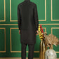 Embroidered and Sequin Nehru Jacket with Solid Kurta Pyjama ( ANMKPWC 592B 7011Black )