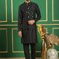 Embroidered and Sequin Nehru Jacket with Solid Kurta Pyjama ( ANMKPWC 592B 7011Black )