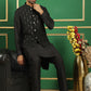 Embroidered and Sequin Nehru Jacket with Solid Kurta Pyjama ( ANMKPWC 592B 7011Black )
