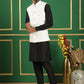 Embroidered and Sequin Nehru Jacket with Solid Kurta Pyjama ( ANMKPWC 592B 7011White )