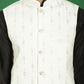 Embroidered and Sequin Nehru Jacket with Solid Kurta Pyjama ( ANMKPWC 592B 7011White )