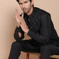 Men's Velvet Nehru Jacket With Solid Kurta Pyjama ( ANMKPWC 592B 7017Black )