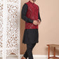 Men's Velvet Nehru Jacket With Solid Kurta Pyjama ( ANMKPWC 592B 7017Maroon )