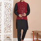 Men's Velvet Nehru Jacket With Solid Kurta Pyjama ( ANMKPWC 592B 7017Maroon )