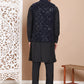 Men's Velvet Nehru Jacket With Solid Kurta Pyjama ( ANMKPWC 592B 7017Navy )
