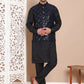 Men's Velvet Nehru Jacket With Solid Kurta Pyjama ( ANMKPWC 592B 7017Navy )