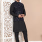 Men's Velvet Nehru Jacket With Solid Kurta Pyjama ( ANMKPWC 592B 7017Navy )