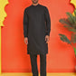 Men's Velvet Nehru Jacket With Solid Kurta Pyjama ( ANMKKPWC 592B 7022Blue )