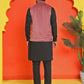 Men's Velvet Nehru Jacket With Solid Kurta Pyjama ( ANMKKPWC 592B 7022Magenta )