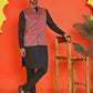 Men's Velvet Nehru Jacket With Solid Kurta Pyjama ( ANMKKPWC 592B 7022Magenta )