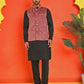 Men's Velvet Nehru Jacket With Solid Kurta Pyjama ( ANMKKPWC 592B 7022Magenta )