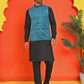 Men's Velvet Nehru Jacket With Solid Kurta Pyjama ( ANMKKPWC 592B 7022Peacock )