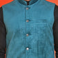 Men's Velvet Nehru Jacket With Solid Kurta Pyjama ( ANMKKPWC 592B 7022Peacock )