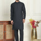 Men's Woven Design Nehru Jacket With Solid Kurta Pyjama ( ANMKPWC 592B 7023Maroon  )