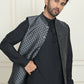 Men's Woven Design Nehru Jacket With Solid Kurta Pyjama ( ANMKPWC 592B 7023Silver  )