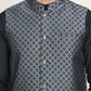 Men's Woven Design Nehru Jacket With Solid Kurta Pyjama ( ANMKPWC 592B 7023Silver  )