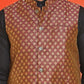 Woven Design Nehru Jacket With Solid Kurta Pyjama for Men ( ANMKPWC 592B 7024Maroon )