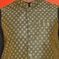 Woven Design Nehru Jacket With Solid Kurta Pyjama for Men ( ANMKPWC 592B 7024Olive )