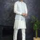 Embroidered and Sequin Nehru Jacket With Solid Kurta Pyjama ( ANMKPWC 592W 7005Grey )