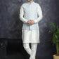 Embroidered and Sequin Nehru Jacket With Solid Kurta Pyjama ( ANMKPWC 592W 7005Grey )