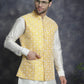 Embroidered and Sequin Nehru Jacket With Solid Kurta Pyjama ( ANMKPWC 592W 7005Mustard )