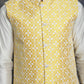 Embroidered and Sequin Nehru Jacket With Solid Kurta Pyjama ( ANMKPWC 592W 7005Mustard )