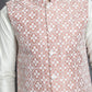 Embroidered and Sequin Nehru Jacket With Solid Kurta Pyjama ( ANMKPWC 592W 7005Peach )