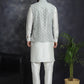 Embroidered and Sequin Nehru Jacket With Solid Kurta Pyjama ( ANMKPWC 592W 7005Pista )