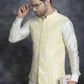 Embroidered and Sequin Nehru Jacket With Solid Kurta Pyjama ( ANMKPWC 592W 7005Yellow )