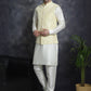 Embroidered and Sequin Nehru Jacket With Solid Kurta Pyjama ( ANMKPWC 592W 7005Yellow )