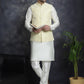 Embroidered and Sequin Nehru Jacket With Solid Kurta Pyjama ( ANMKPWC 592W 7005Yellow )