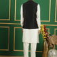 Embroidered and Sequin Nehru Jacket with Solid Kurta Pyjama ( ANMKPWC 592W 7011Black )