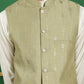 Embroidered and Sequin Nehru Jacket with Solid Kurta Pyjama ( ANMKPWC 592W 7011Pista )