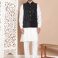 Men's Velvet Nehru Jacket With Solid Kurta Pyjama ( ANMKPWC 592W 7017Black )