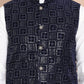 Men's Velvet Nehru Jacket With Solid Kurta Pyjama ( ANMKPWC 592W 7017Navy )