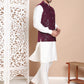Men's Velvet Nehru Jacket With Solid Kurta Pyjama ( ANMKPWC 592W 7017Purple )